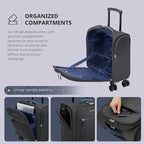 Verage Underseat Carry On Luggage with Wheels & USB Port,14 inch Wheeled Spinner Carry-on Luggages Bags for Airlines, Lightweight Overnight Suitcase for Men Women (14-Inch Compact Underseat Pro)