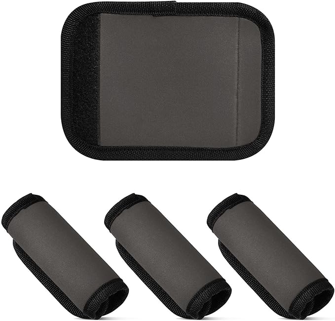 DOMIKING Black Luggage Handle Wrap Soft Luggage Identifiers for Suitcase Markers for Travel Bag Luggage Suitcase Handle Cover Travel Accessories, 2 Pack