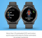 Garmin Venu 2S, Smaller-Sized GPS Smartwatch with Advanced Health Monitoring and Fitness Features, Slate Bezel with Graphite Case and Silicone Band, (010-02429-00) (Renewed)