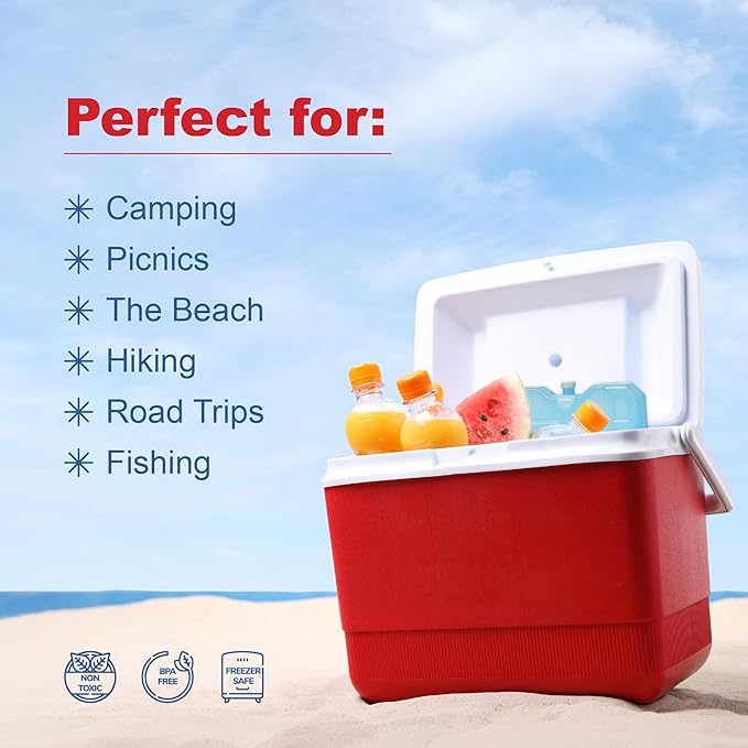 Reusable Jumbo Ice Pack - Long Lasting - Perfect for Keeping Food Or Beverages Cold, Coolers, Camping, Beach Coolers, Hiking & More, Clear Blue