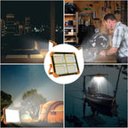 Portable LED Work Solar Light 100W 16500mAh 10000 LM with Stepless Brightness Job Site Battery Rechargeable LED Floor Light for Emergency Worklight for Hurricane Father's Day Gift