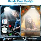 2PCS LED Flashlinght Hanging Camping Lantern Rechargeable Lamp Essentials, 200W Outdoor Camping Tent Lights for Camper Decor, 4000LM Waterproof Canopy Lights Outdoor for Power Outages (2)