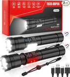 Magnetic Flashlight Rechargeable, High Lumens Super Bright Small LED Pocket Flashlights with COB Side Light, Type C, Zoomable, 7 Modes, IPX7 Waterproof Best Tactical Flash Light for Camping