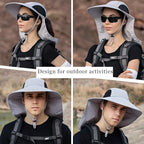 Sun Hat for Men Women with Neck Flap,UPF 50+ UV Protective Hiking Fishing Hats,Wide Brim Sun Hat for Women&Men
