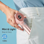AMACOOL Portable Handheld Turbo Fan, 17Hrs Runtime, 4 Speeds Wind, Cool Metal Body, Rechargeable Battery Personal Fan, Mini Pocket Fans for Girl Woman Man Travel Makeup Camping Outdoor-Pink