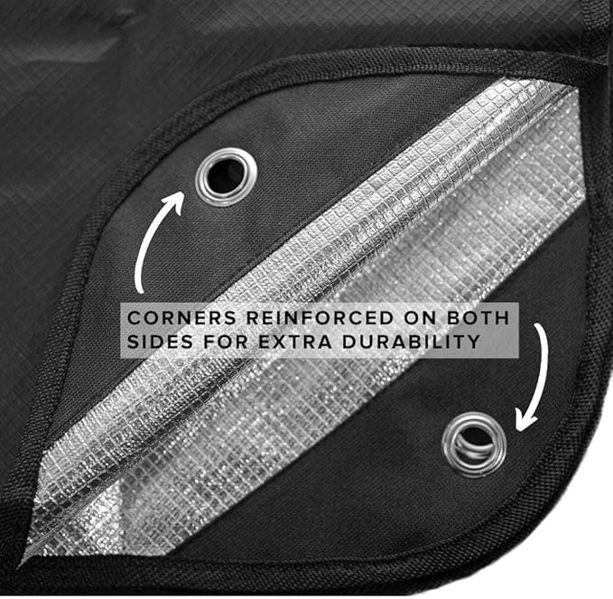 Arcturus Insulated Tarp, Reusable Heavy Duty Thermal Survival Blanket – 60x82in, Reflects 90% Body Heat, Waterproof, Windproof, 3-Layer Design, Reinforced Grommets, Black