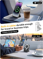 Magnetic Portable Charger, 10000mAh Wireless Power Bank with 20W USB-C Fast Charging, Foldable Stand & LED Display Magnetic Battery Pack, Compatible with iPhone 17/16/15/14/13 All Series