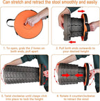 Boreeman Upgraded Folding Stool Lightweight Yet More Sturdy with Load Capacity 400lbs Portable Collapsible Stool for Camping Fishing Hiking BBQ (Orange)