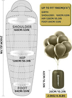 Bessport Mummy Sleeping Bag | 15-45 ℉ Extreme 3-4 Season Sleeping Bag for Adults Cold Weather– Warm and Washable, for Hiking Traveling & Outdoor Activities