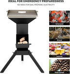 Stanbroil 3 in 1 Rocket Stoves with Grill Rack, Griddle and Pot Cooking Stand, Heavy Duty Wood Burning Stoves for Cooking, Camping wood Stove Kit for Off-Grid Supply, Outdoor Grilling Event