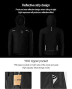 INBIKE Hooded Cycling Bike Jacket Men Running Biking Windbreaker Reflective Windproof Thermal Fleece Lined Bicycle Coat