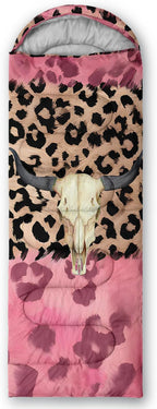 AILONEN Pink Lovely Rabbit Sleeping Bag for Girls Kids Adults,Warm and Cool Weather,Lightweight,Waterproof Backpacking,Cartoon Flowers Printed Bunny Sleeping Bag for Camping