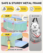 BurgeonNest Center Console Dog Car Seat, Puppy Carseat for Small Dogs, Cat Car Seat with Metal Frame and Double Protection Seat Belts, Pet Booster Seat with Washable Cushion and Clip-on Leash