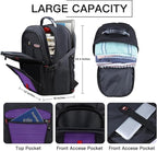 ANTERK Travel Backpack, 18.4 Inch Laptop Backpacks for Men Women, 55L Anti Theft Water Resistant College Bussiness TSA Airline Approved Work Computer Backpack, Purple