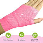 FriCARE Self Adhesive Bandage Wrap, Medical Tape in First Aid Kit, Cohesive Bandages for Wounds Sport Vet, 2 Inches X 5 Yards 6 Rolls, Fluorescent Color