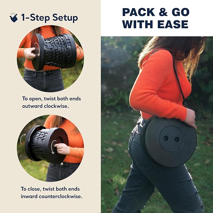 2025 Upgraded Collapsible Stool & 3-in-1 Cushioned Carry Bag, Adjustable Height Folding Stool, Telescopic Camping Chair Retractable Seat or Footrest for Outdoors & Travel, Max 620lbs