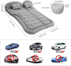 ISWEES Car Bed SUV Air Mattress, Car Air Mattress with Home Power Adapter, Electric Pump, 2 Inflatable Pillows and 2 Footrests for Back Seat, Side Seat,Trunk Sleeping, Thickened Camping Bed - Grey