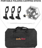 ONLYFIRE Portable Camping Stove with Storage Bag, Outdoor Propane Gas Stove for Picnic, Tailgating, Car Travel, Patio, RV Trip, Detachable Camp Stove GS354