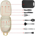 Camp Kitchen Organizer, Multi-Pocket Camping Cooking Utensils Bag, Waterproof Portable Storage for BBQ Outdoor Cooking Essentials