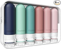 Quatish Travel Bottles for Toiletries 6 Pack, Original Patented Leakproof 3 oz Tsa Approved Travel Size Containers, BPA Free Silicone Shampoo and Conditioner Bottle, Cruise Camping Essentials, Morandi