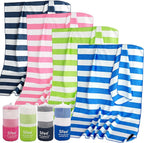 Sfee 2 in 1 Microfiber Beach Towel, Quick Dry Towel Travel Camping Towel Super Absorbent Compact Lightweight Sports Gym Towels Set for Beach, Gym, Hiking, Pool, Backpacking, Bath, Yoga