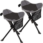 REDCAMP 2 Pack Folding Tripod Stools for Adults, Lightweight Portable Camping Stools for Fishing Hunting Backpacking Traveling, Black