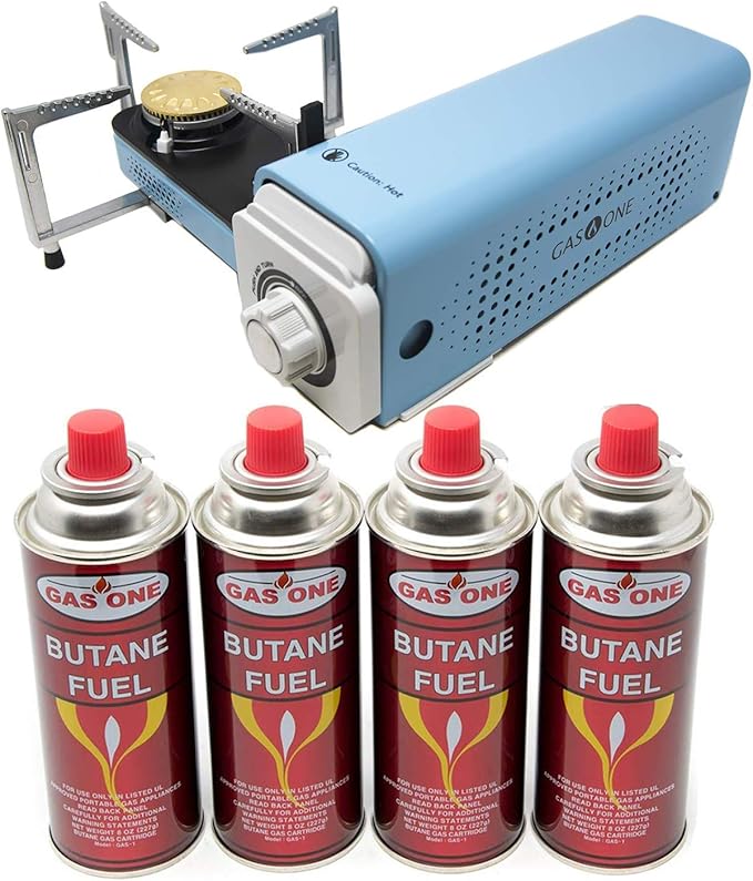 Gas One GS-8300 - Camp Stove Compact Butane Stove with Carrying Case - Foldable Portable Stove