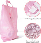 pack all Shoe Bag for Travel, Water-Resistant Shoe Pouch for Gym, Odor-Resistant Soccer Cleats Bag for Sport (Pink, 2-Pack)