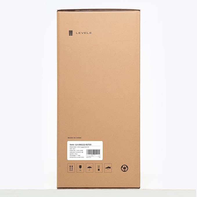 LEVEL8 Luggage Sets 2 Piece, 20/28 inch Hardshell Suitcases Sets, Lightweight Luminous Textured Hardside with Spinner Wheels, Tsa Lock, 2-Piece Set (20/28), Black