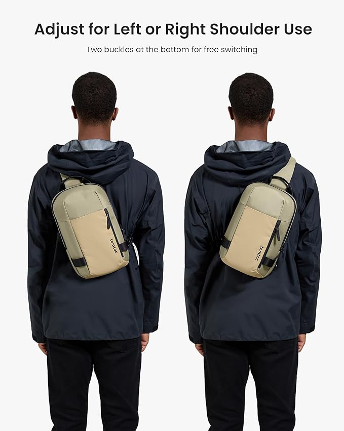tomtoc 7L Sling Backpack Crossbody Bag for Men Women, EDC Daypack Chest Shoulder bag for 14-inch MacBook Pro M5, 13" MacBook Air/Pro, 13'' iPad Pro M5/iPad Air M3, Organized, Daily Use, Work, Travel-S