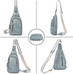 CLUCI Crossbody Bags for Women Men,Leather Sling Bag Cross Body Backpack for Woman Gifts for Women Birthday Unique