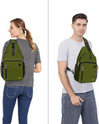 MOSISO Sling Backpack Bag, Crossbody Shoulder Bag Travel Hiking Daypack Chest Bag with Front Square Pocket&USB Charging Port