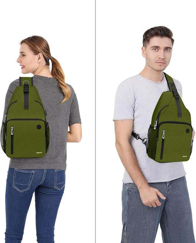 MOSISO Sling Backpack Bag, Crossbody Shoulder Bag Travel Hiking Daypack Chest Bag with Front Square Pocket&USB Charging Port