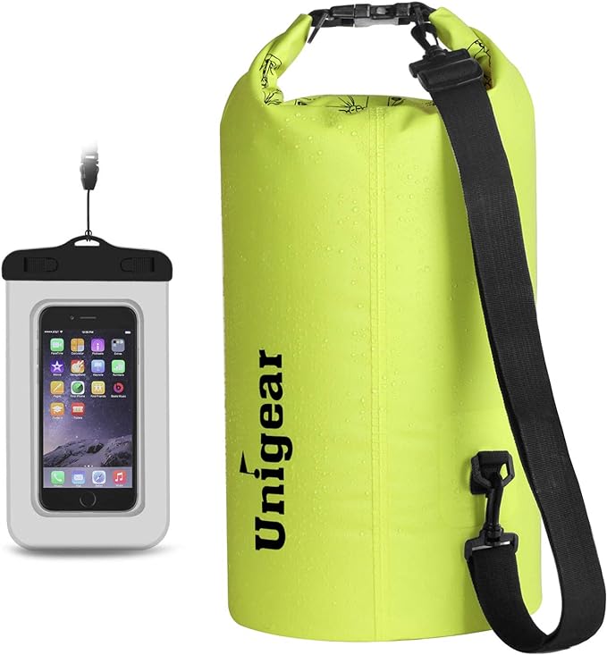 Unigear Dry Bag Waterproof, 2L/5L/10L/20L/30L/40L Floating and Lightweight Bags for Kayaking, Boating, Fishing, Swimming and Camping with Waterproof Phone Case