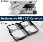 6 Set Compression Packing Cubes for Travel - Compressible, Lightweight, and Space-Saving Packing Cubes, Travel Essentials for Women, Grey