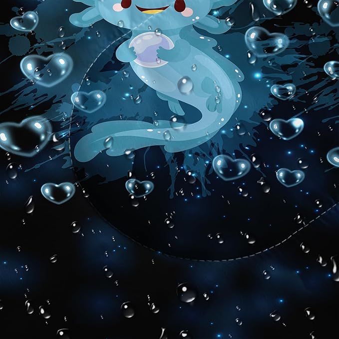 HOSIMA Cartoon Axolotl Sleeping Bags for Kids 10-12,Blue Cartoon Kids Sleeping Bags for Girls Boys,Compact Sleeping Bag for Camping Essentials and Hiking.