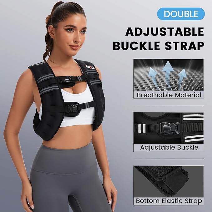 Weighted Vest Woman - Womens Weight Vest for Walking, Strength Training Weight Vests for women, Reflective Stripe Fitness Vest for Workout Running Jogging