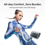 JISULIFE Portable Waist Fan, 100 Speed 40000RPM Cooling, Mini Personal Handheld Wearable Neck Fan, 16H 4500mAh USB Battery with LED Display, Lightweight for Outdoor, Travel, Cmaping Gifts- Black