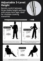 CAMPINGMOON 18 inches BBQ Griddle with EN417 Lindal valve Standard Canister Top Camping Gas Stove Burner Stand Rack Skottle Grill Cooking System Kit GR-901