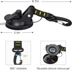 CONBOLA Suction Cups Hooks 4 Pieces Outdoor Car Camping Essentials Heavy Duty Upgraded Tie Down Suction Cup,Camper Accessories Strong Power for RV Boat Window Glass Camping Trap.(4 pcs,Yellow)