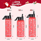 KXIAOCHEN Insulated Water Bottle, Stainless Steel Water Bottle, 2 Lids (Straw and Handle Lid),Wide Mouth Metal Water Bottles Keep Hot and Cold, Double Walled, Thermo Mug, Metal Canteen