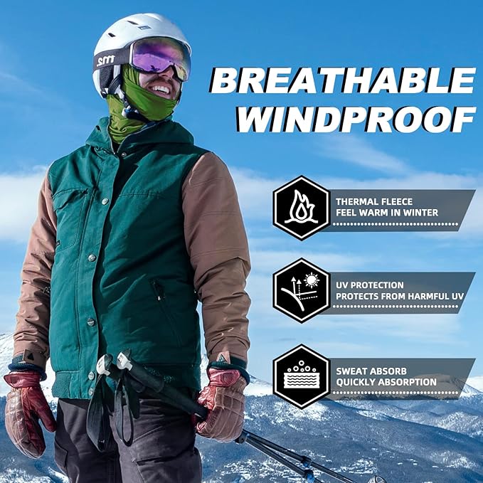 ROCKBROS Cold Weather Balaclava Ski Mask for Men Windproof Thermal Winter Scarf Mask Women Neck Warmer Hood for Cycling