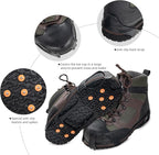 Ice Snow Grips for Boots Shoes, Anti-Slip Rubber Traction Cleats for Walking on Snow and Ice, Easy to use for Hiking, Walking, Climbing, Jogging(S/M/L Size)
