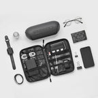 BAGSMART Large Electronics Travel Organizer Case, Tech Accessories Cord Storage Bag for Phone, Power Bank, SD Card, Cables, Black