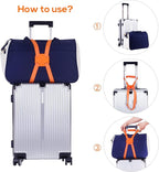 Luggage Straps Bag Bungees for Add a Bag Easy to Travel Suitcase Elastic Strap Belt (Green, M-Green)