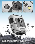 Portable Waist Fan Clip on, Personal Wearable Belt Fan 10000mAh Rechargeable Battery Under Shirt,5 Speeds with light, Neck Fan Hands-Free Cooling For Outdoor Camping Travel (White)