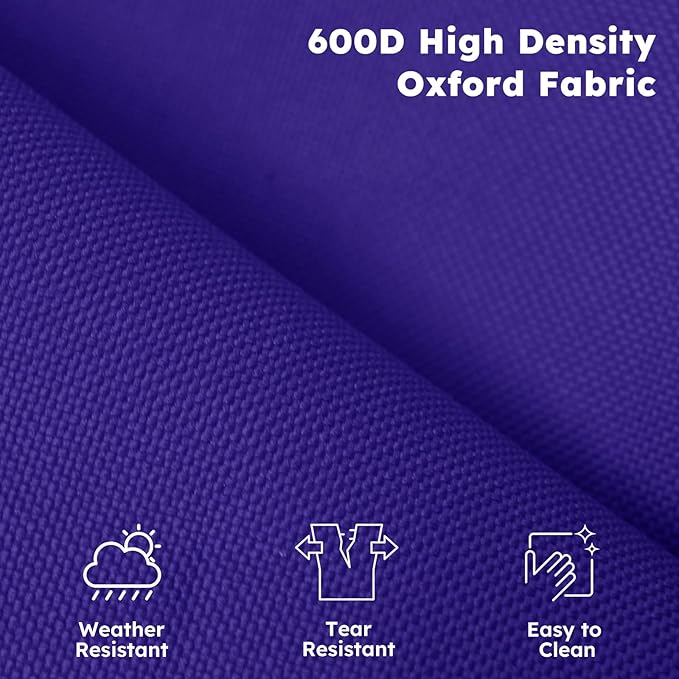 Colegence Heavy Duty Camping Chair for Adults, Oversized Foldable Outside Camp Chairs Carry Bag Included, with Cooler Bag Cup Holder, Side Pocket for Lawn,Sport,Outdoor,Deep Purple