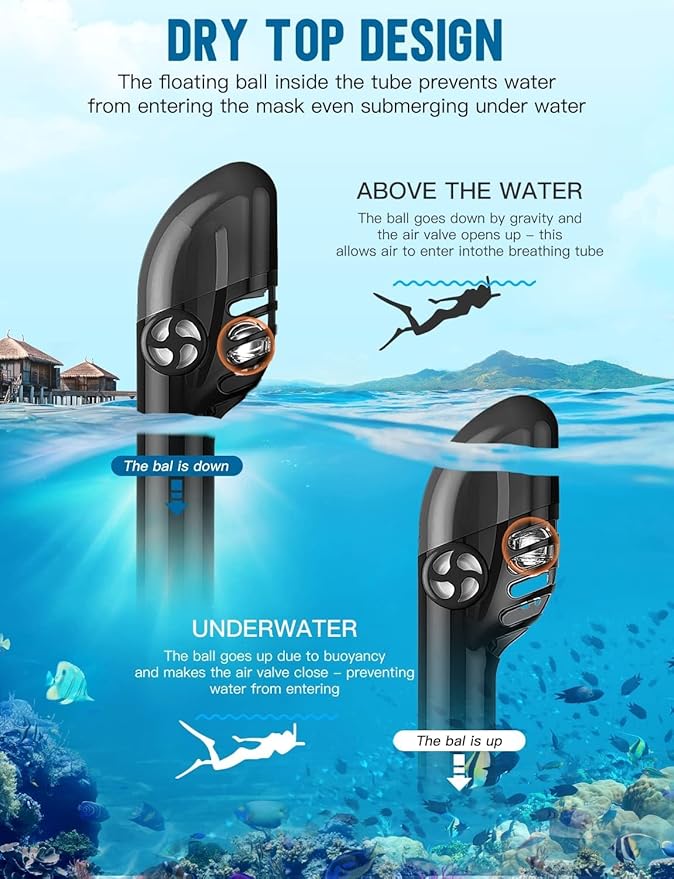 Zenoplige Full Face Snorkel Mask Adults,Dry-Top Snorkeling Gear with Camera Mount,Foldable 180-Degree Panoramic Scuba Mask for Snorkeling Diving Swimming Travel,Snorkel Mask Anti-Fog & Anti-Leak