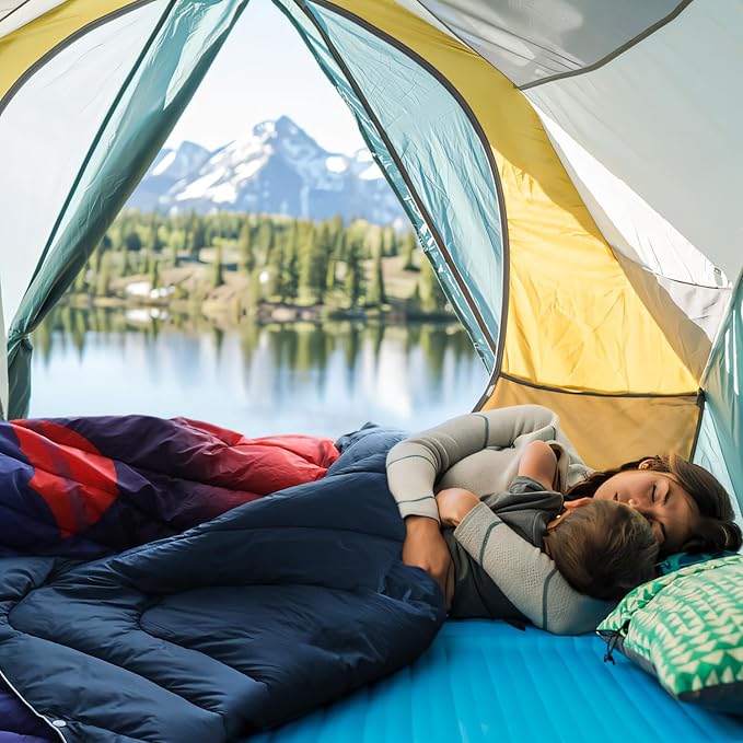 zzlamb Camping Blanket, Outdoor Lightweight Travel Blanket Puffy Portable Down Alternative, Windproof Warm Cloak with Snaps, Cozy Quilt Backpacking Picnic RV Plane Car Hammock Beach Climbing