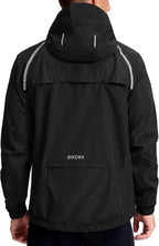Men's Cycling Rain Jackets Waterproof Running Bike Windbreaker Lightweight Packable Hooded Jacket